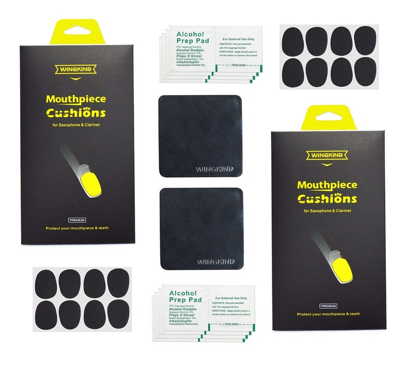 WINGKIND Alto/Tenor Saxophone & Clarinet Mouthpiece Cushions Patches Pads, 0.8mm Black (16 pieces) - Image 2